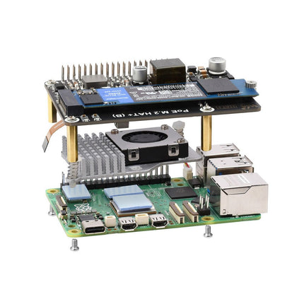 Waveshare PCIe to M.2 Adapter with PoE for Raspberry Pi 5 - Elektor