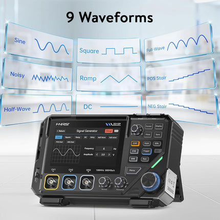FNIRSI 2D15P (3-in-1) 2-ch Oscilloscope (100 MHz) + Multimeter + Signal Generator