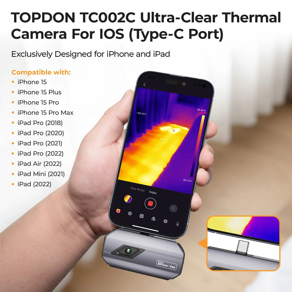 TOPDON TC002C Thermal Imaging Camera (for iOS with USBC) Elektor