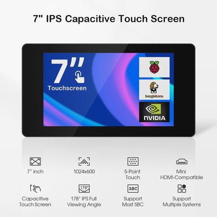 CrowVision 7" IPS Capacitive Touch Display (1024x600) - Elektor