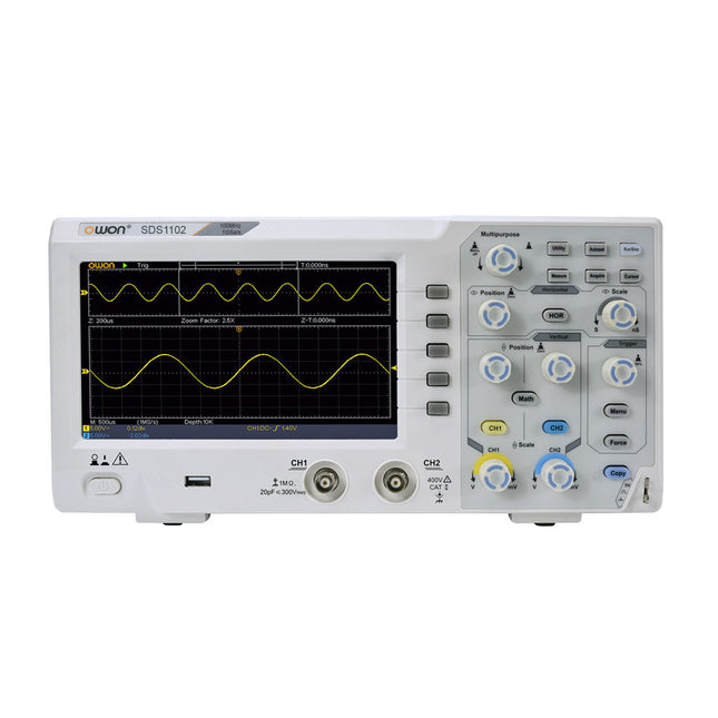 OWON SDS1102 2-kanaals Oscilloscoop (100 MHz)