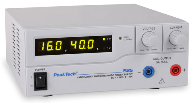 PeakTech 1525 DC Power Supply (16 V, 40 A)
