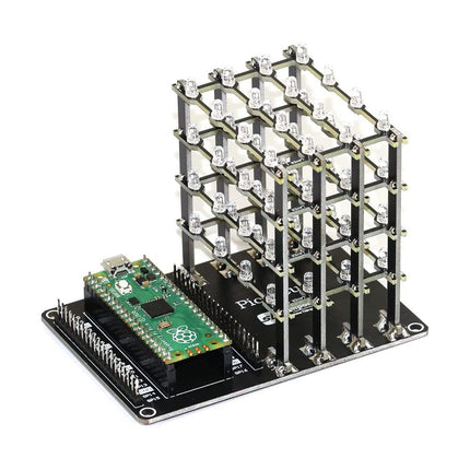 SB Components Raspberry Pi Pico LED Cube (4x4x4 Green LEDs)